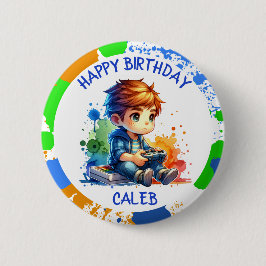 Grattis på födelsedagen Boy's Personlig Birthday Knapp