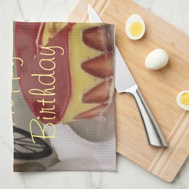 Grattis på födelsedagen Bra Morgon Kökshandduk (Vikt i Fjärdedel)