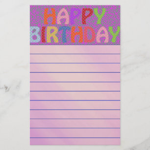 Grattis på födelsedagen brevpapper