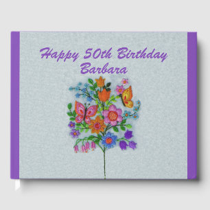 Grattis på födelsedagen Bright Flower Bouquet Butt Gästböcker