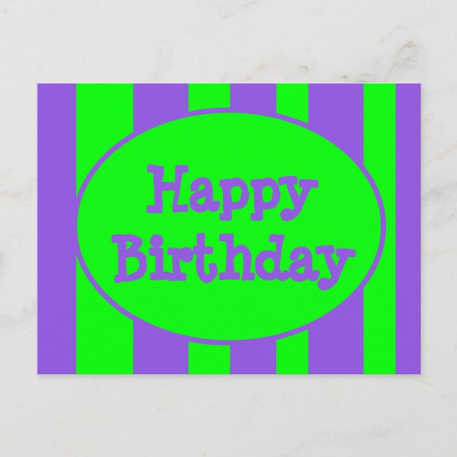 Grattis på födelsedagen bright rand vykort (Framsida)