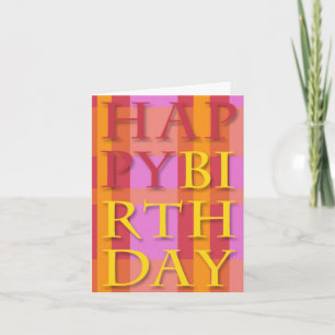 Grattis på födelsedagen Bright-textkort Kort