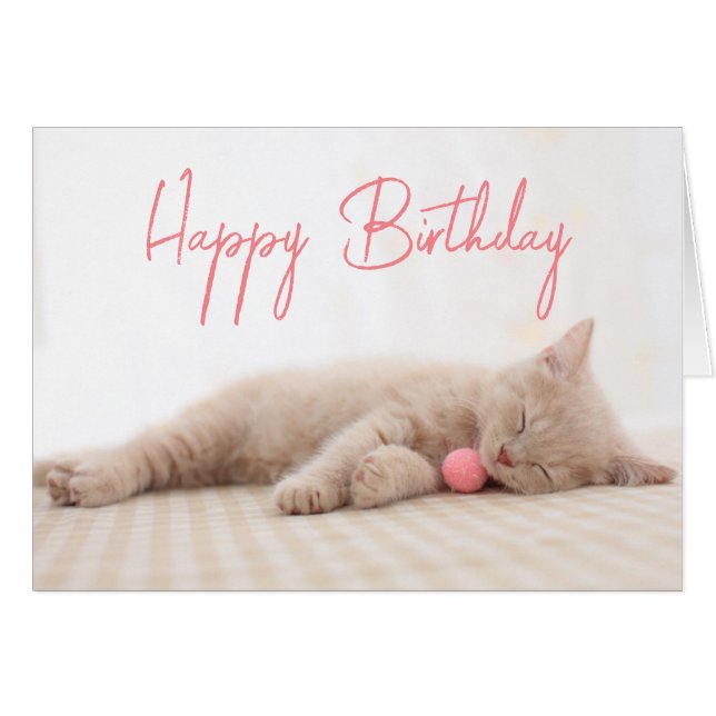 Grattis på födelsedagen | British Shorthair Cat Hälsningskort (Framsidan Horizontal)