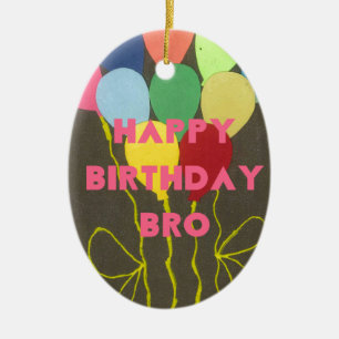 Grattis på födelsedagen Bro Art-utskrift Julgransprydnad Keramik