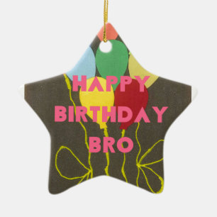 Grattis på födelsedagen Bro Art-utskrift Julgransprydnad Keramik