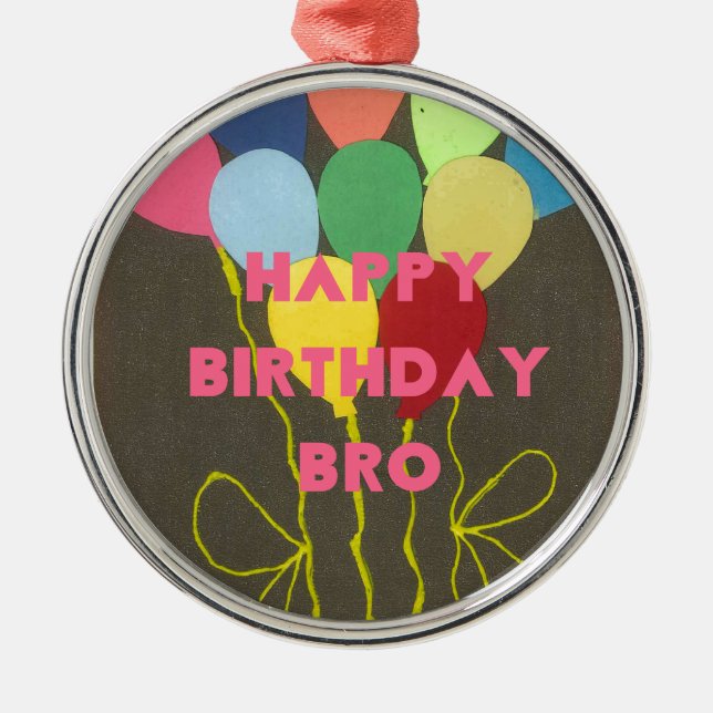 Grattis på födelsedagen Bro Art-utskrift Julgransprydnad Metall (Framsidan)