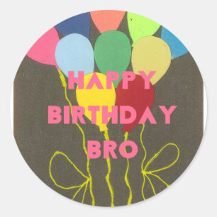 Grattis på födelsedagen Bro Art-utskrift Runt Klistermärke