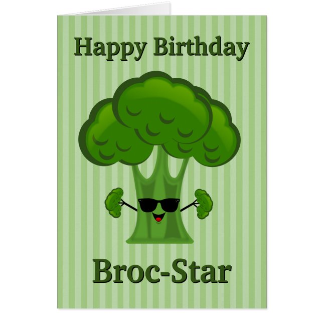 Grattis på födelsedagen Broc-Star Broccoli Hälsningskort (Framsidan)