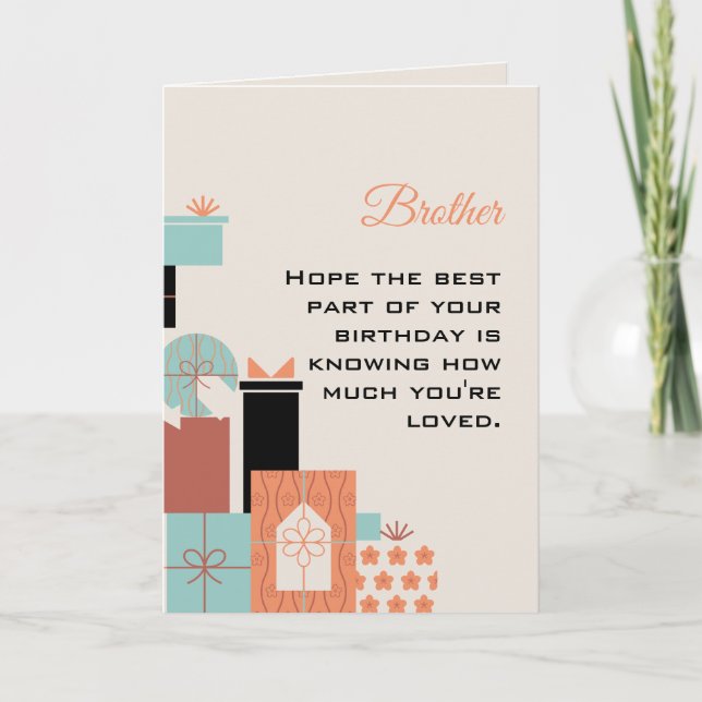 Grattis på födelsedagen-broderkort kort (Framsida)