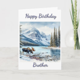 Grattis på födelsedagen Bror Älg om vintern  Kort