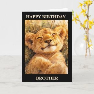 Grattis på födelsedagen Bror Sömnig Lejon Kort