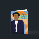 Grattis på födelsedagen Brother African American Kort<br><div class="desc">Den här coolan har ett afrikanskt födelsedagskort med vit kostym och slips. Hämta det här kortet för din fantastiska födelsedag.</div>