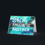 Grattis på födelsedagen Brother | Blått, skalat oc Kort<br><div class="desc">Födelsedagskort för en bror med Teal,  Blue och Black Fluid Art Marble Swirls Digital Art. Detta görs för att se ut som väktarfärgning i digital stil.</div>