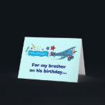 grattis på födelsedagen Brother-flygplan Kort<br><div class="desc">Den här konstruktionen har ett biplan. För matchande artiklar,  skriv "penguincornerstore biplane" i Zazzle-sökningen pub.</div>