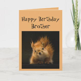 Grattis på födelsedagen Brother Funny Red Squirrel Kort