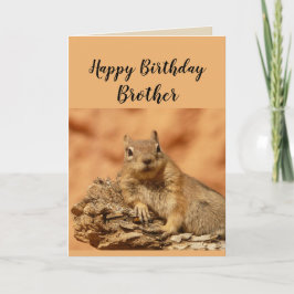 Grattis på födelsedagen Brother Funny Squirrel Hum Kort
