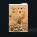 grattis på födelsedagen Brother-in-law Funny Squir Kort<br><div class="desc">Lustigt födelsedagskort för den svärbroderska som oroar sig för att bli äldre eller över    stugan med ett sött relaxerande,  kyligt ekorresött djur.
Insida verse: 
Oroa dig inte för att bli äldre..
Det är inget problem förrän du inte hittar nöt.</div>
