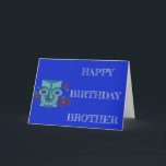 Grattis på födelsedagen Brother Kort<br><div class="desc">Cute Brother Birthday Card</div>