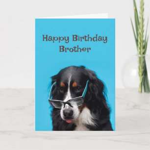 Grattis på födelsedagen Brother Rolig hund Party-t Kort