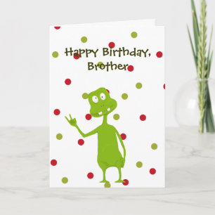 Grattis på födelsedagen Brother Space Alien Kort