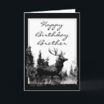 Grattis på födelsedagen Brother Vintage Stag, Hjor Kort<br><div class="desc">Grattis på födelsedagen Brother Vintage Stag,  Hjort Animal,  Wildlife,  Nature</div>