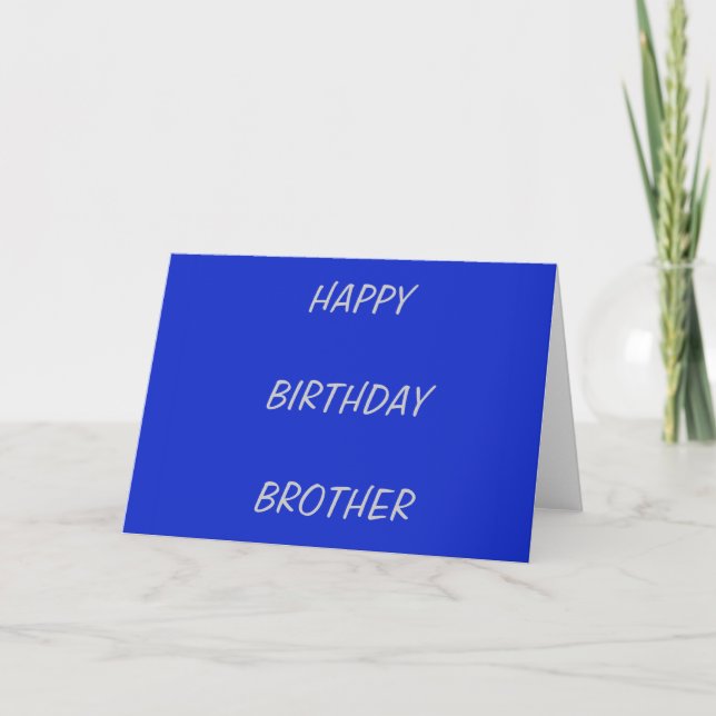 Grattis på födelsedagen BrotherPlain Royal Blue Kort (Framsida)