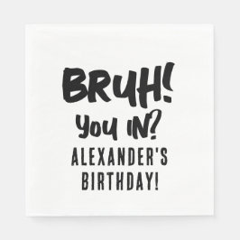 Grattis på födelsedagen Bruh Boy's Teenager Tonåri Pappersservett