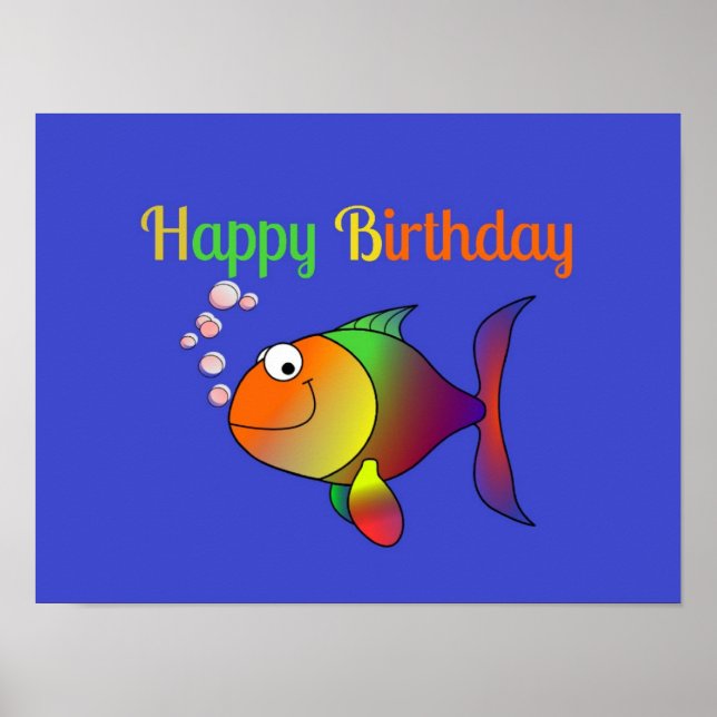 Grattis på födelsedagen, Bubbles the Fish. Poster (Framsidan)
