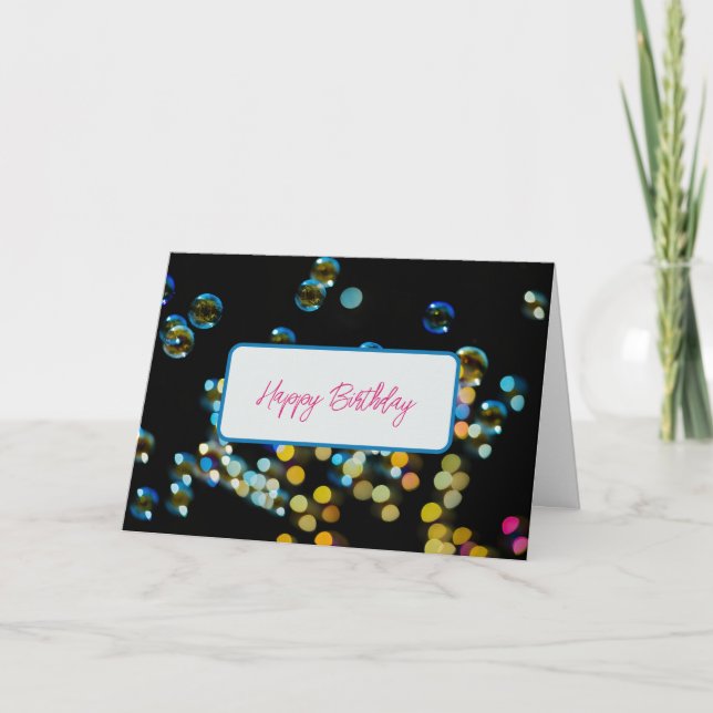Grattis på födelsedagen Bubblor Anpassad texthälsn Kort (Framsida)