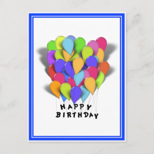 Grattis på födelsedagen Bubblor för pojke (Blue Tr Vykort