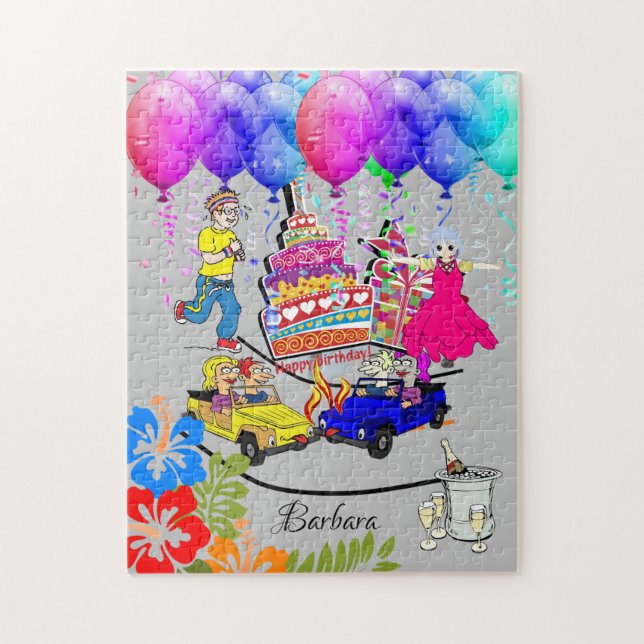 Grattis på födelsedagen-bubblor över Backe-kummeln Pussel (Vertikal)