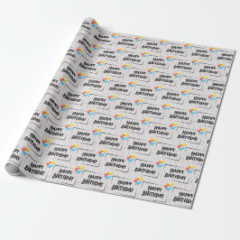 Grattis på födelsedagen-bubblor på punkter presentpapper