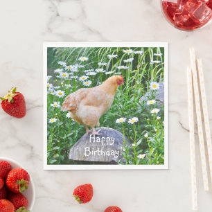 Grattis på födelsedagen Buff Orpington Chicken Pappersservett