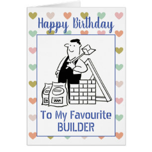 Grattis på födelsedagen Builder Hälsningskort