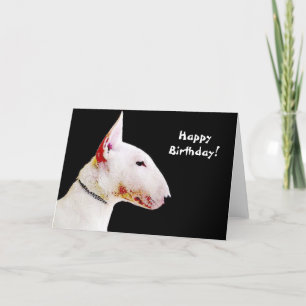 Grattis på födelsedagen Bull Terrier-hälsningskort Kort