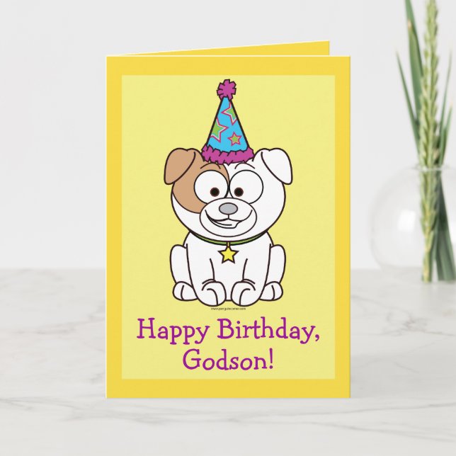 Grattis på födelsedagen Bulldog: Godson Kort (Framsida)