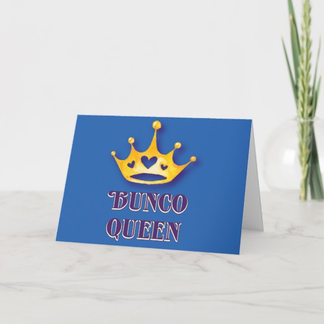 Grattis på födelsedagen Bunco-drottning vän Modern Kort (Framsida)