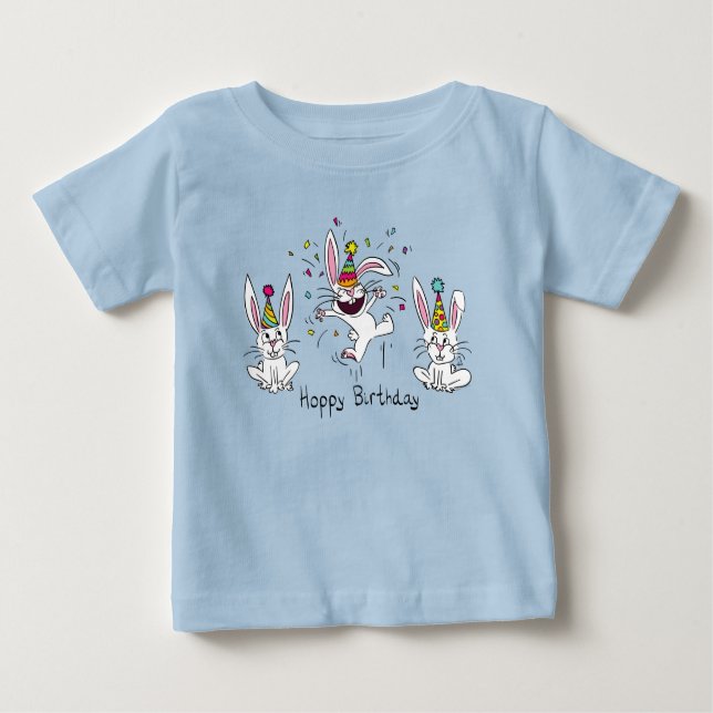 Grattis på födelsedagen Bunny Rabbit Kids T Shirt (Framsida)