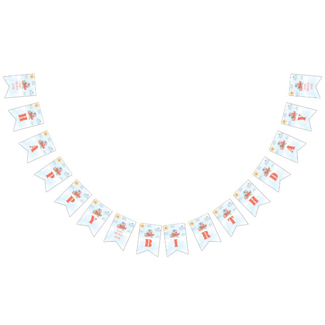 Grattis på födelsedagen buntar flagga elefantpilot (Alla)