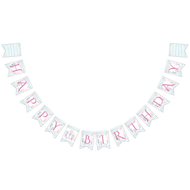 Grattis på födelsedagen buntbanderoll för första f vimplar (Alla)