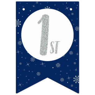Grattis på födelsedagen Bunting Flaggor - Boy 1st 