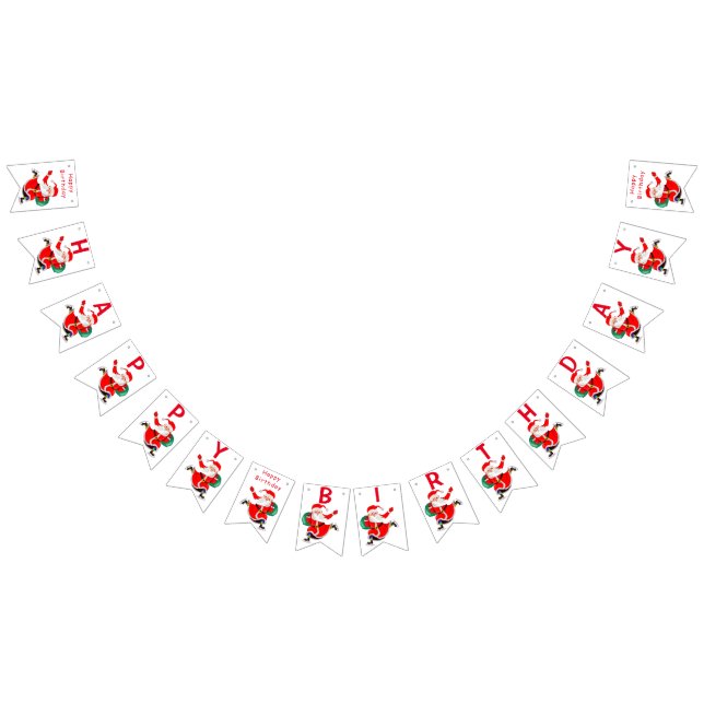Grattis på födelsedagen Bunting Flaggor jultomte G (Alla)