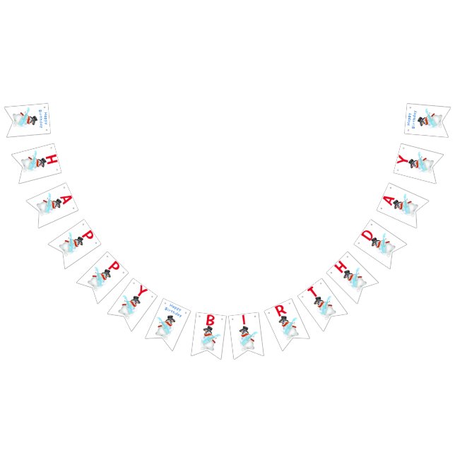 Grattis på födelsedagen Bunting Flaggor Snögubbe m (Alla)