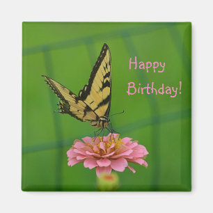 Grattis på födelsedagen Butterfly Garden Magnet