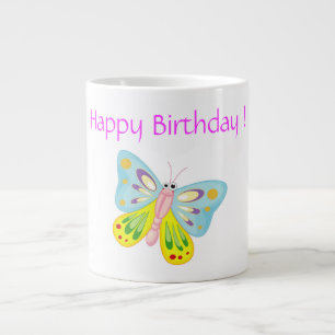 "GRATTIS PÅ FÖDELSEDAGEN" BUTTERFLY JUMBO MUGG