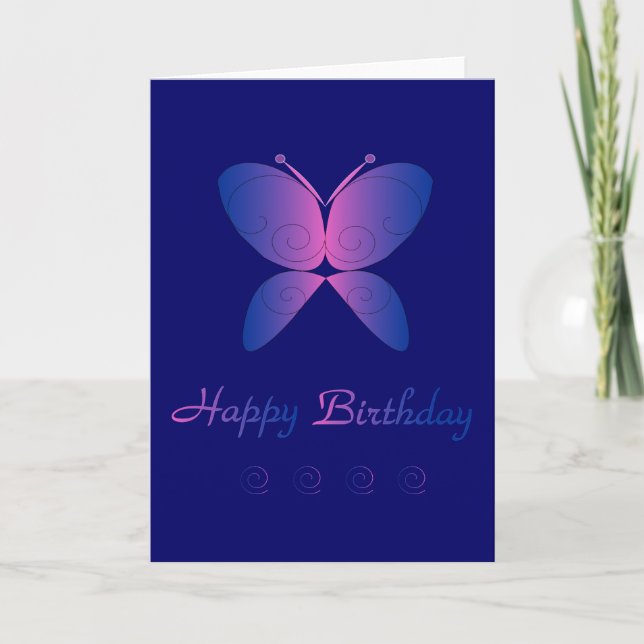 Grattis på födelsedagen Butterfly Kort (Framsida)