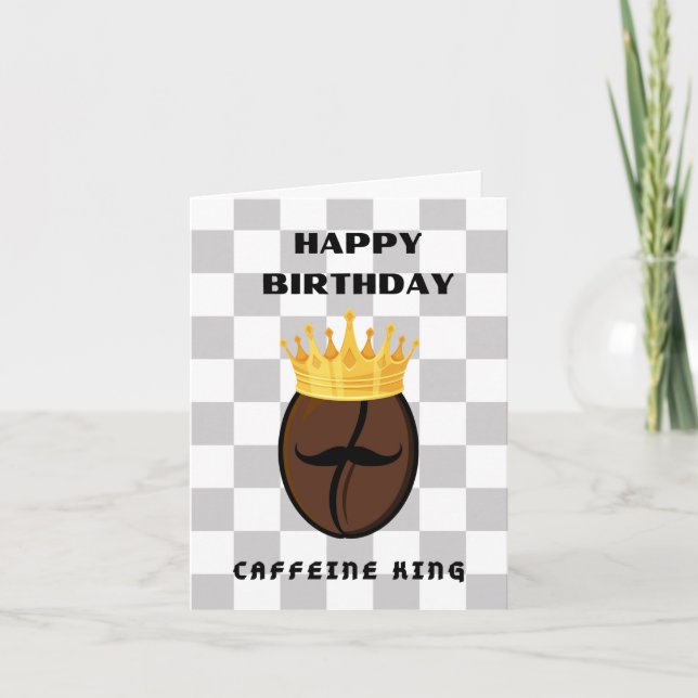 Grattis på födelsedagen Caffeine Kung! Kort (Framsida)