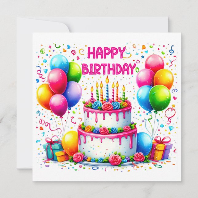 Grattis på födelsedagen Cake (Framsida)