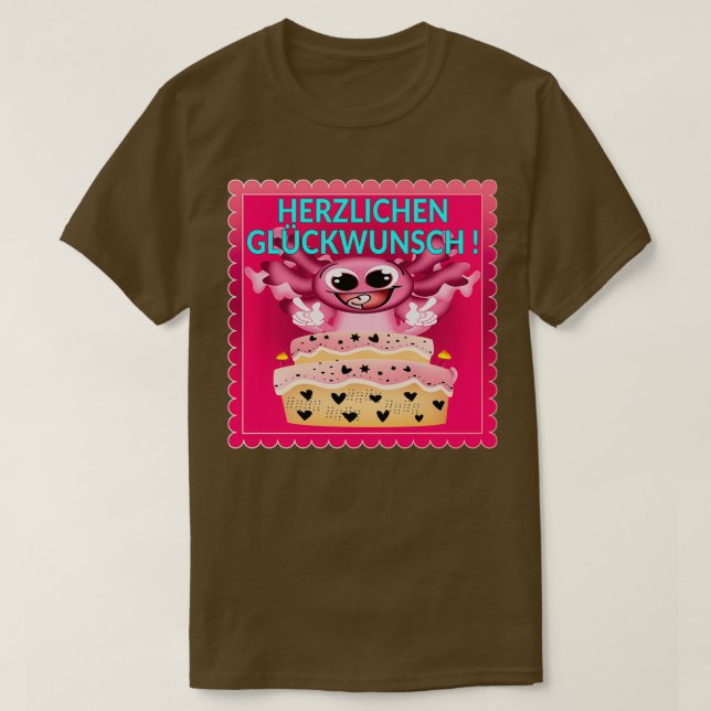 Grattis på födelsedagen Cake Axolotl 1 T Shirt (Design framsida)