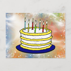 Grattis på födelsedagen Cake Bright Sparkles Vykort